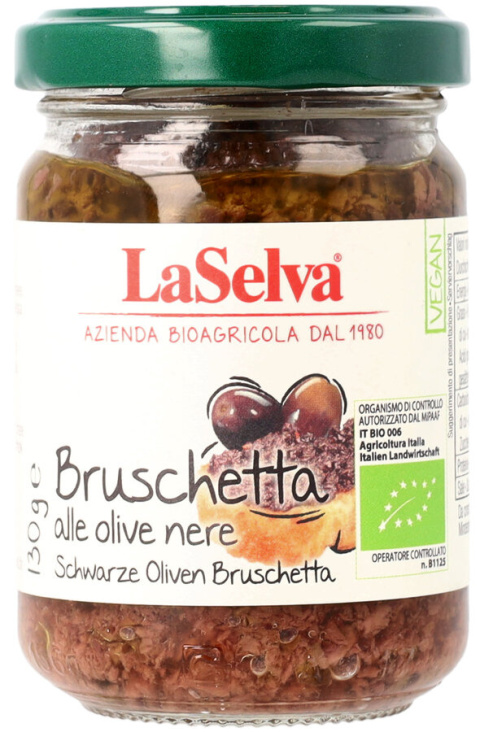 Bruschetta z czarnych oliwek 130g BIO Bruschetta z czarnych oliwek 130g BIO