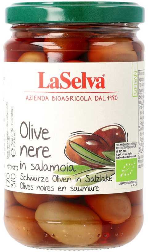 Ciemne oliwki z pestką w zalewie 310g BIO Ciemne oliwki z pestką w zalewie 310g BIO