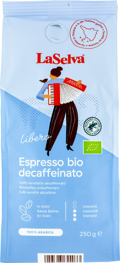 Kawa Libero Espresso ziarna 250g bezkofeinowa BIO