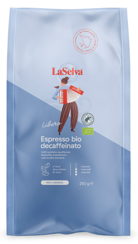 Kawa Libero Espresso ziarna 250g bezkofeinowa BIO
