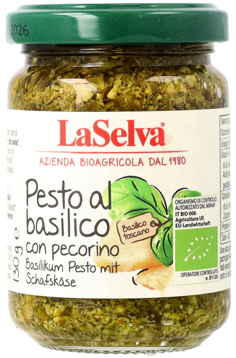 Pesto bazyliowe z serem pecorino 130g BIO Pesto bazyliowe z serem pecorino 130g BIO