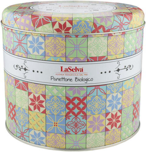 Włoska babka Panettone w ozdobnej puszce 500g BIO